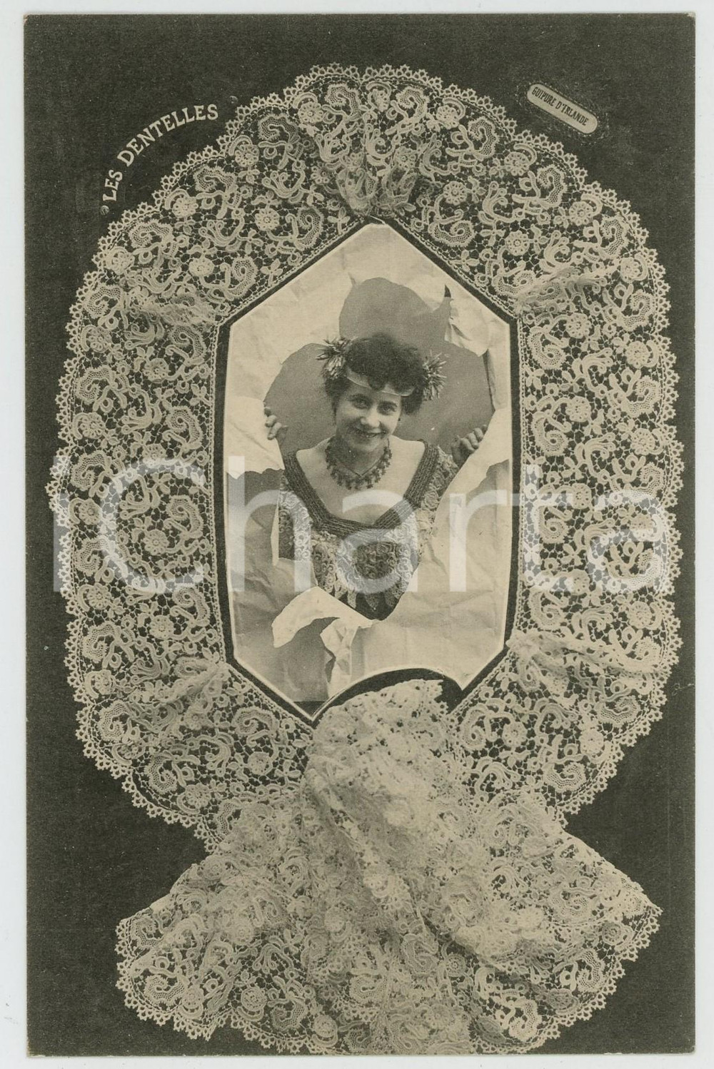 1902 LES DENTELLES Guipure d'Irlande - DentelliÃ¨re - Lace - French postcard  Cartolina postale d'epoca, viaggiata.CONDIZIONI: GFORMATO: FP    originale e autentica 1