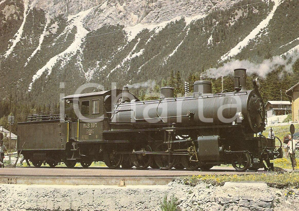 Cartolina originale da collezione 1985 SCHWEIZ Rhatischen Bahn RhB Locomotive 107 *Cartolina 1