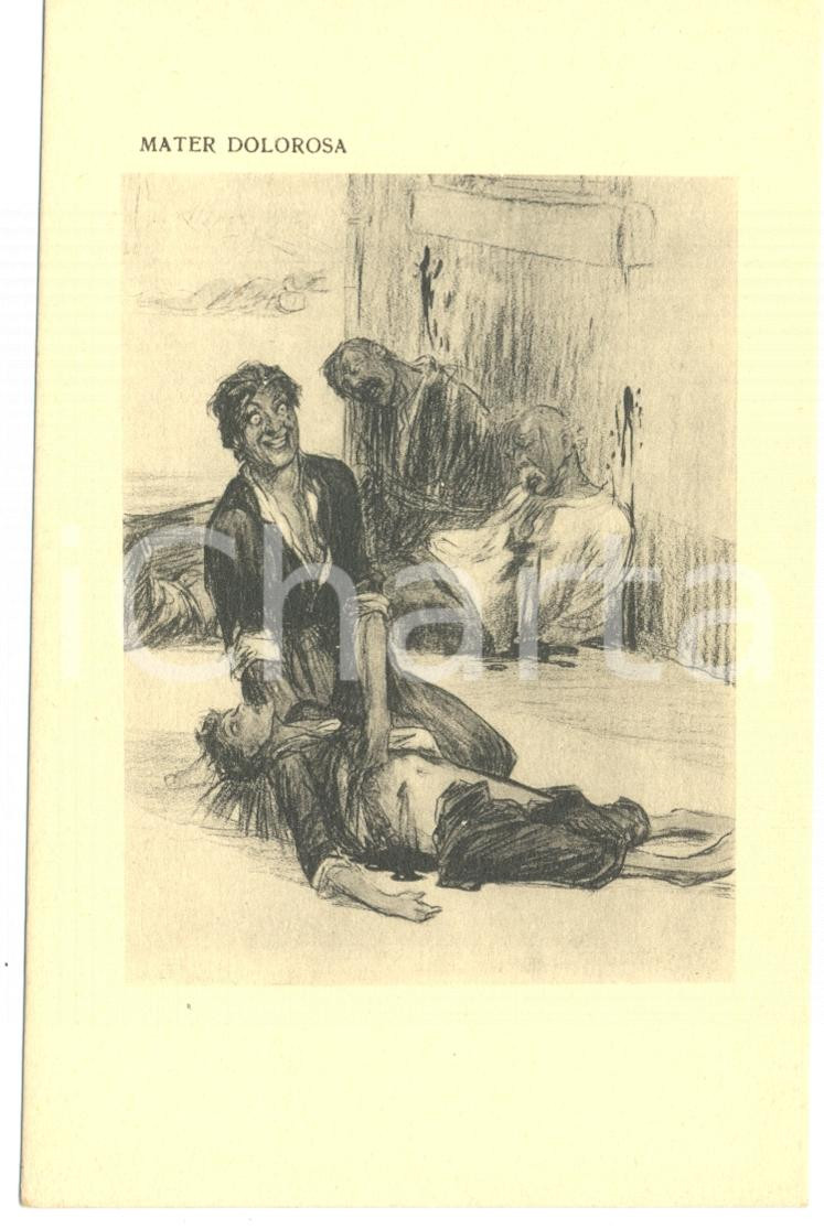 Cartolina originale da collezione 1917 WW1 SATIRA DI GUERRA Mater DOLOROSA Cartolina FP NV 1