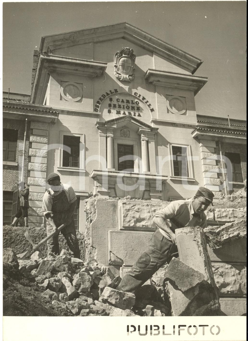 1953 POTENZA - Ricostruzione post-bellica - Consolidamento Ospedale Civile *Foto