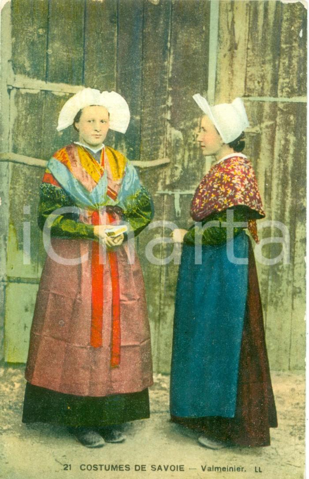 Cartolina originale da collezione 1917 VALMEINIER (FRANCE) Costumes de SAVOIE *Cartolina FP VG 1