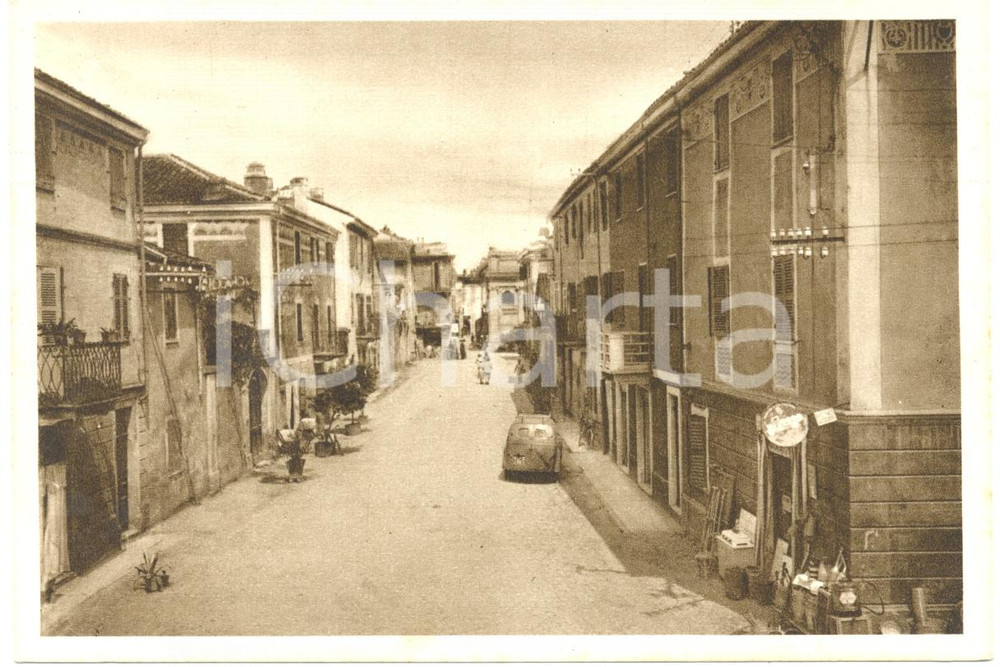 Cartolina originale da collezione 1945 ca PONTESTURA (AL) Veduta di Corso ITALIA *Cartolina ANIMATA FG NV 1