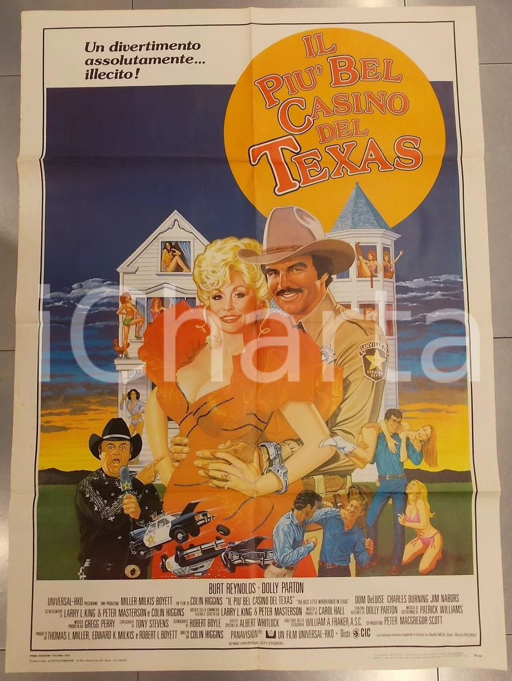 Materiale cinematografico d’epoca 1982 IL PIU  BEL CASINO DEL TEXAS Best Little Whorehouse in Texas Manifesto 1