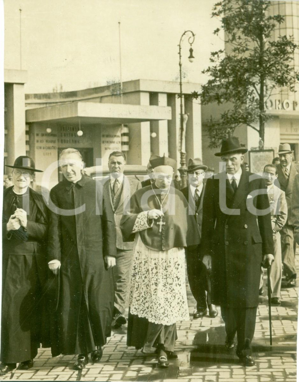 Fotografia d epoca originale 1939 MILANO Card. Ildefonso SCHUSTER visita la Fiera Campionaria Fotografia 1