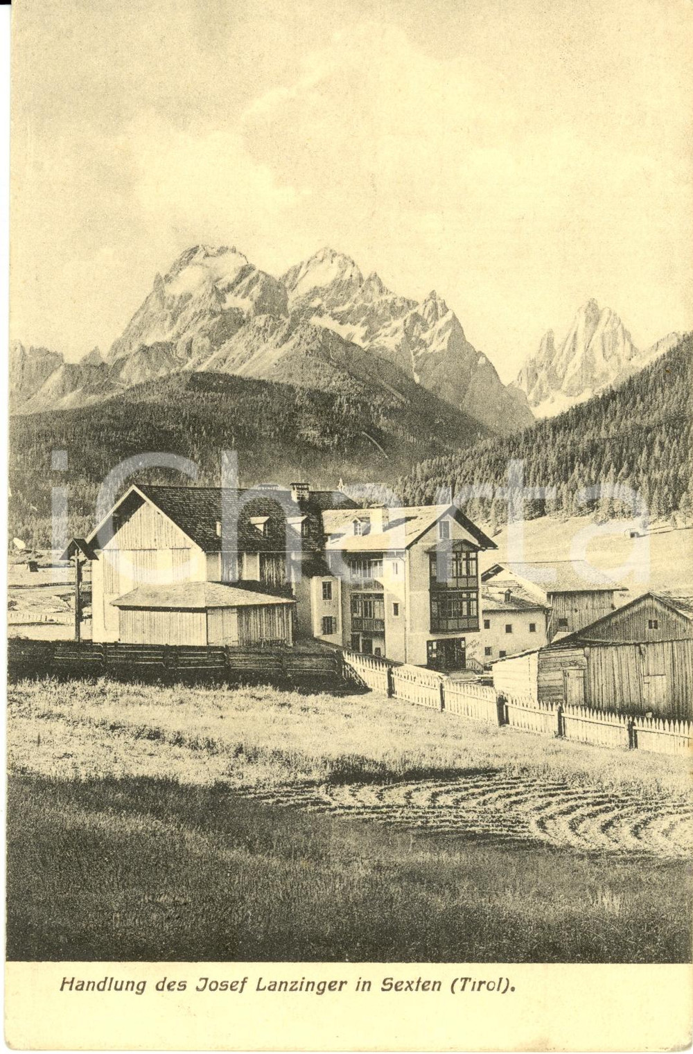 Cartolina originale da collezione 1919 SESTO BZ Handlung des JOSEF LANZINGER Cartolina postale FP VG 1
