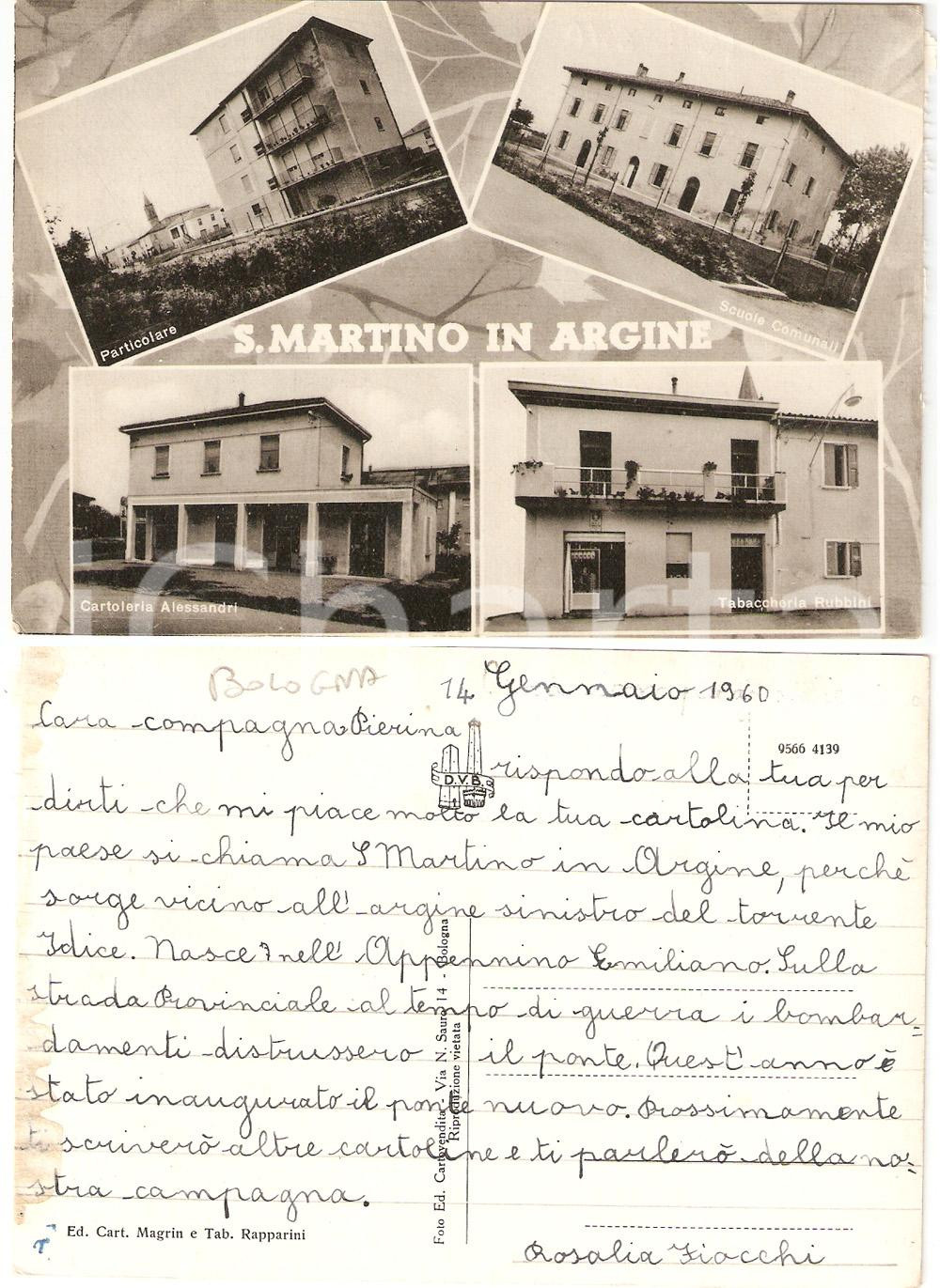 Cartolina originale da collezione 1960 SAN MARTINO IN ARGINE BO Vedutine Cartolina bambino su dopoguerra FG NV 1