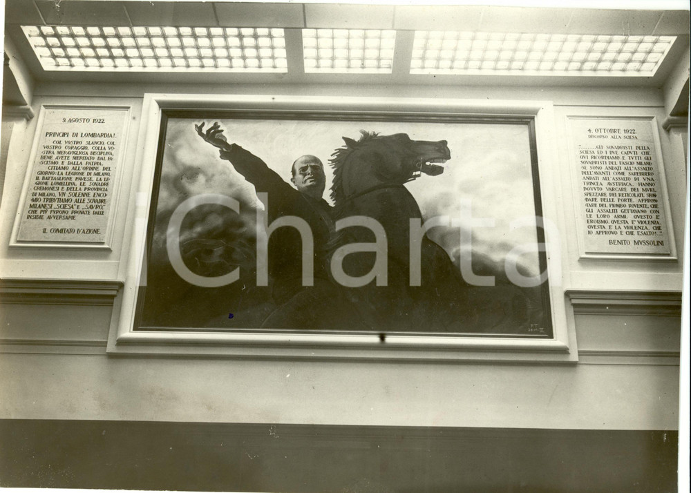 Fotografia d epoca originale 1931 MILANO Gruppo Rionale SCIESA Parete Salone XVIII OTTOBRE Fotografia 1