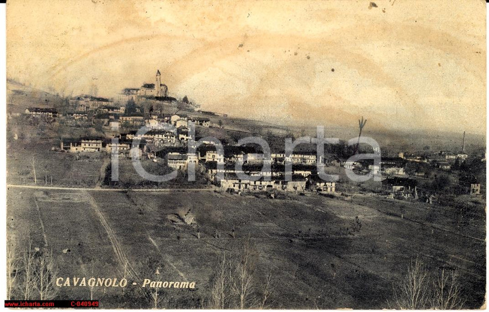 Cartolina originale da collezione 1936 Cavagnolo - Veduta generale 1
