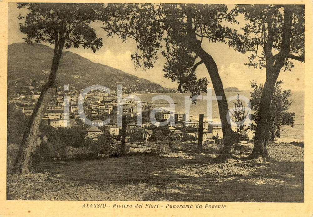 Cartolina originale da collezione 1952 ALASSIO SV Riviera dei FIORI Panorama da ponente Cartolina postale FG VG 1