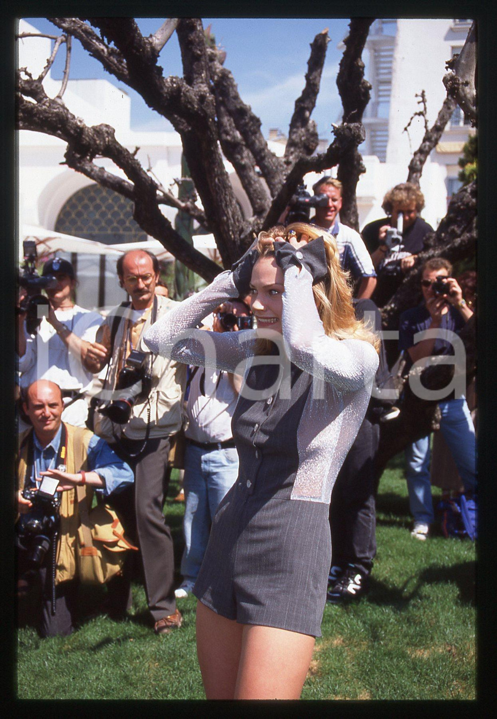 35mm vintage slide* 1995 CANNES Natasha HENSTRIDGE in posa per i fotagrafi (4)