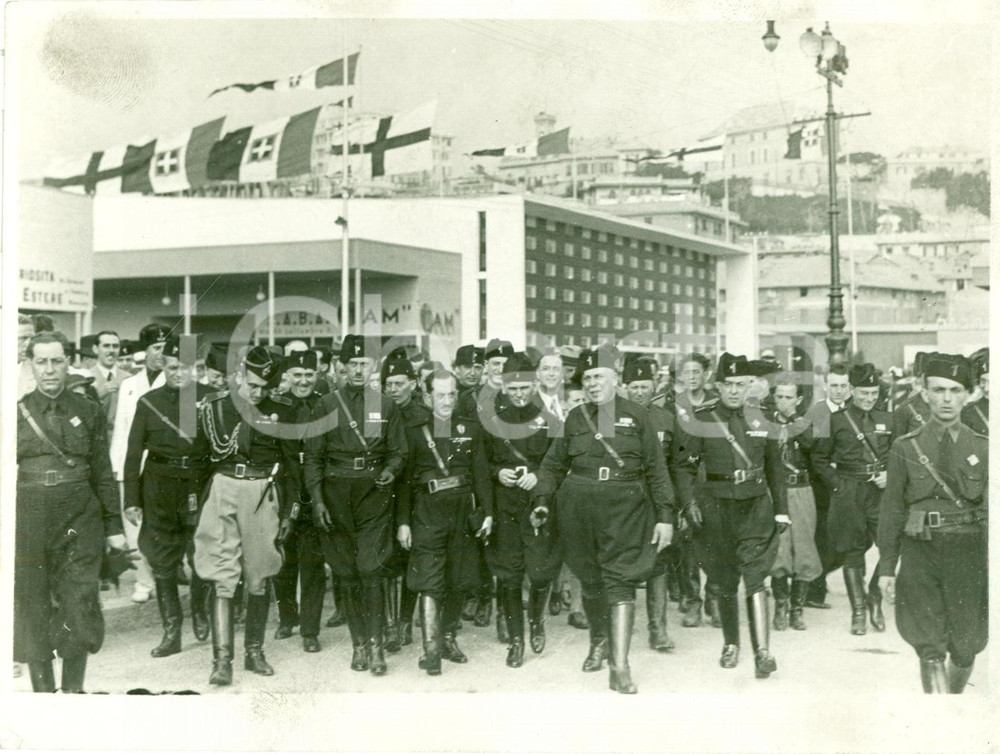 Fotografia d epoca originale 1935 GENOVA Ferruccio LANTINI inaugura III Mostra del Mare FOTOGRAFIA 1