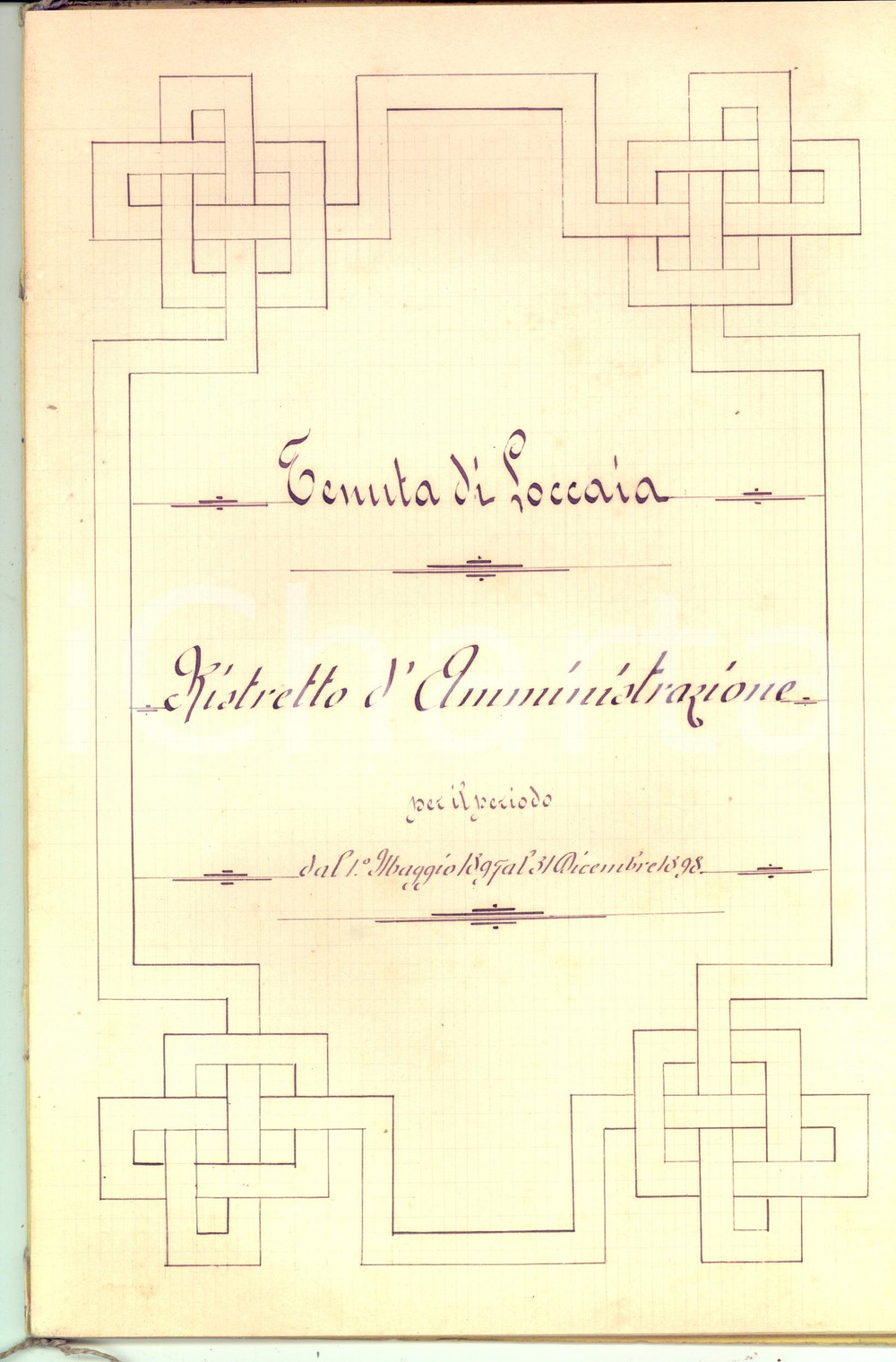 Documento originale, autentico 1898 LOCCAIA AR Registro amministrazione tenuta ex famiglia GRASSI 54 pp. 1