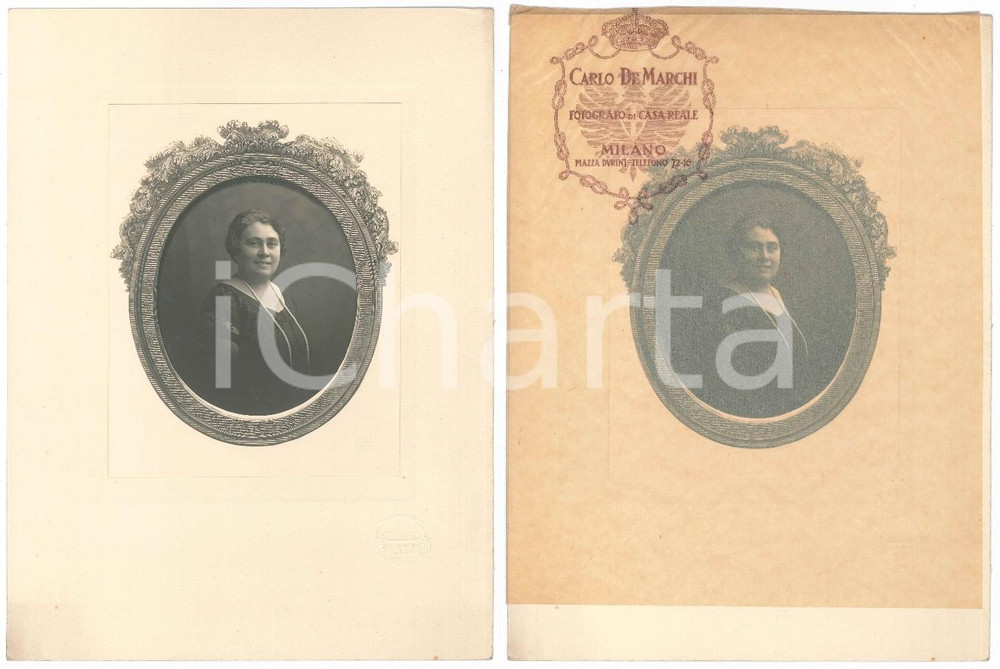 Fotografia d epoca originale 1930 ca MILANO Donna con collana di perle Foto Carlo DE MARCHI 22x30 cm 1