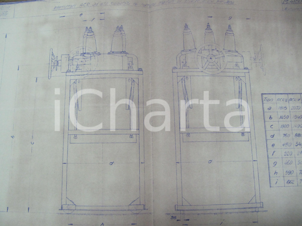 Stampa, bozzetto originale 1932 OFFICINE GALILEO FIRENZE Interruttori ACR montati 1
