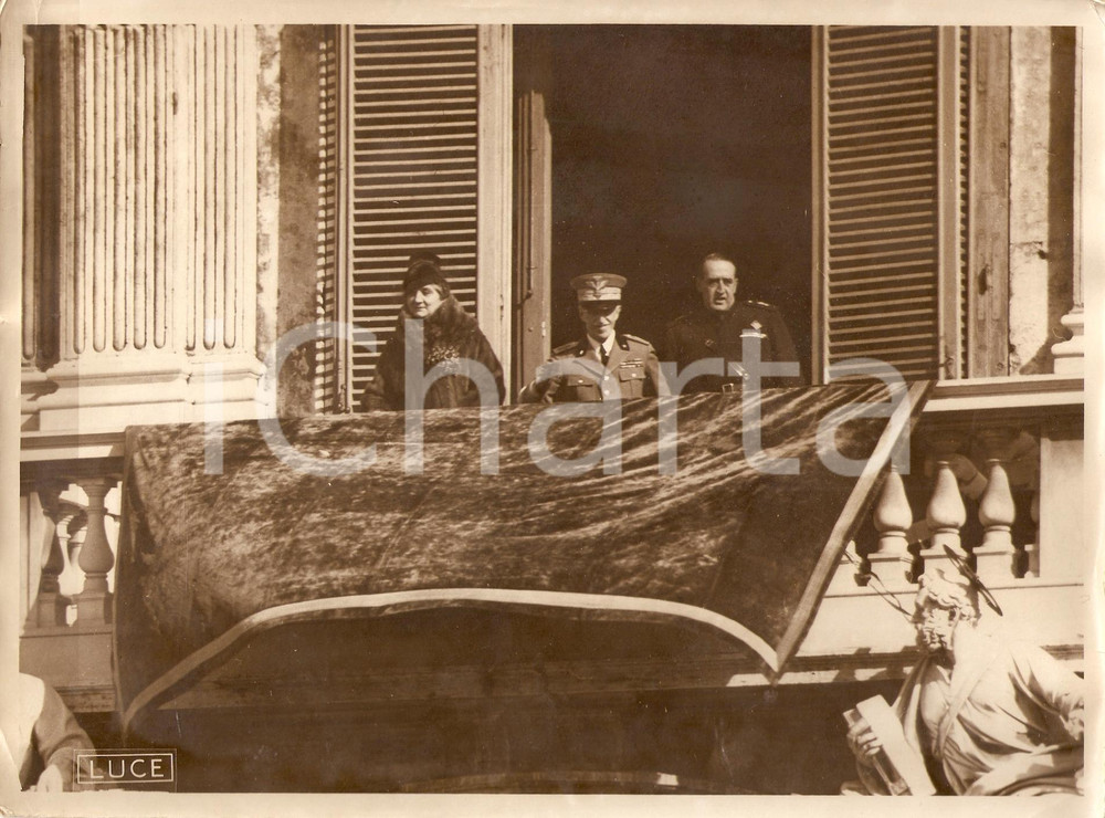 Fotografia d'epoca originale 1937 ROMA Vittorio Emanuele III con Piero COLONNA Foto 1