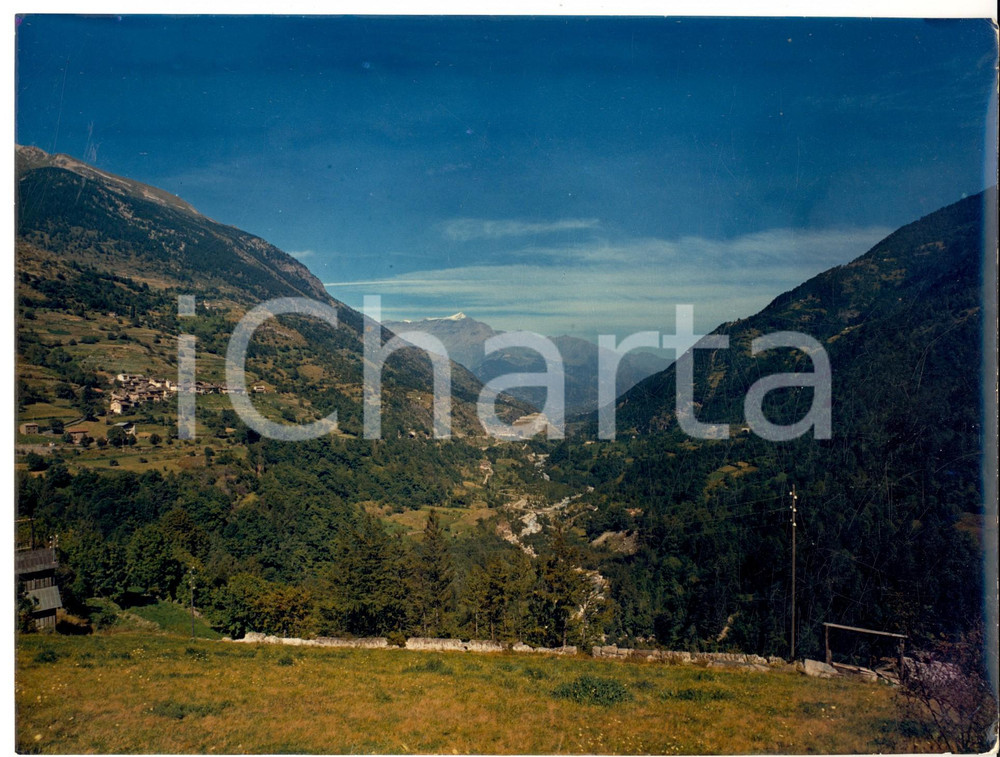 Fotografia d epoca originale 1970 ca EXILLES TO Veduta artistica con ROCCIAMELONE Foto HAUS 24x18 cm 1