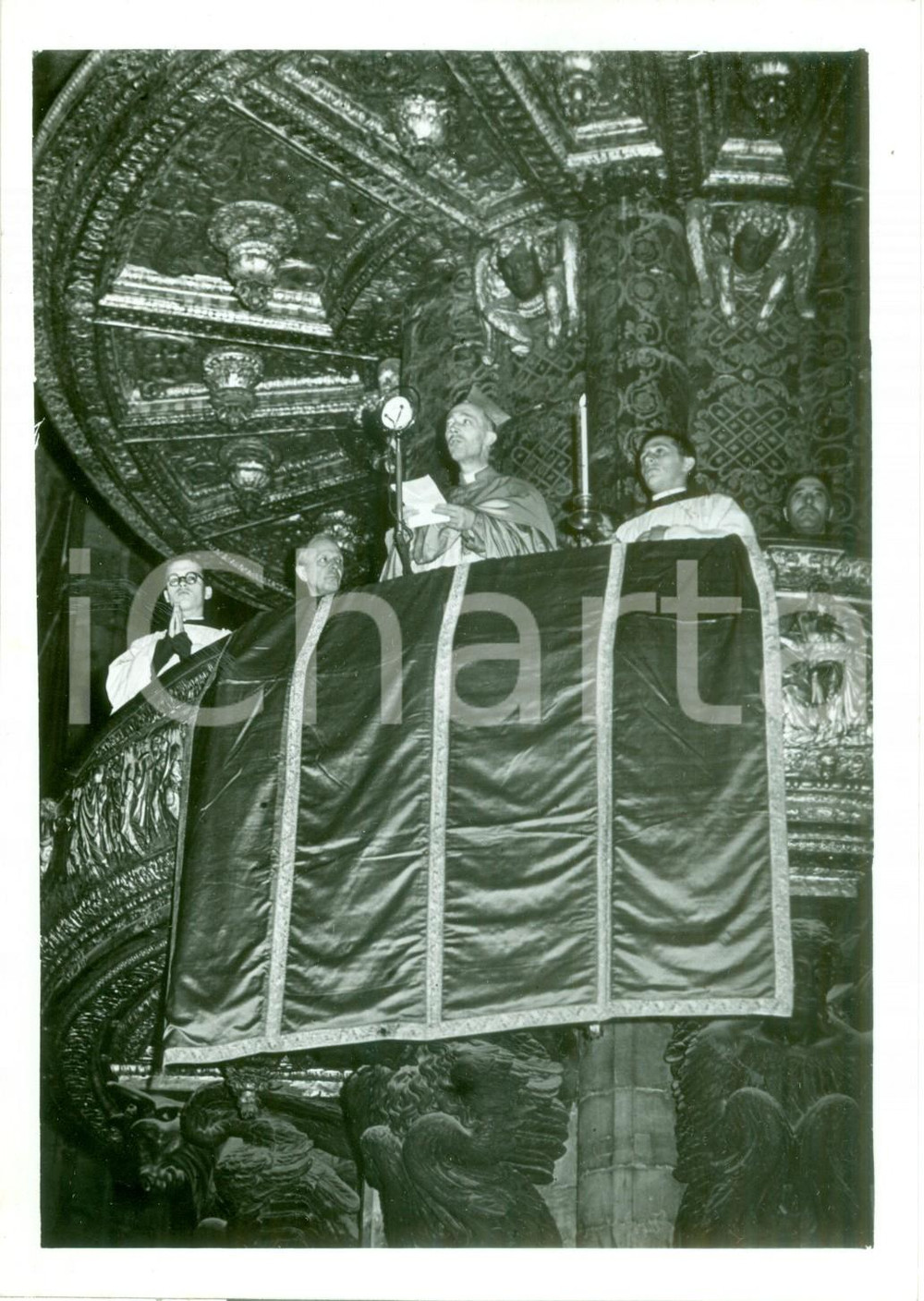 Fotografia d epoca originale 1938 MILANO Card. Ildefonso SCHUSTER celebra la Marcia su ROMA Fotografia 1