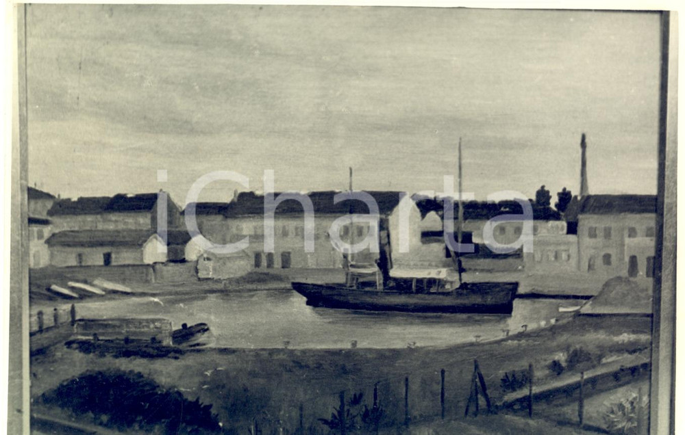 Fotografia d epoca originale 1935 LIVORNO Mostra Sindacale  Margherita DUDREVILLE Darsena di Viareggio Foto 1