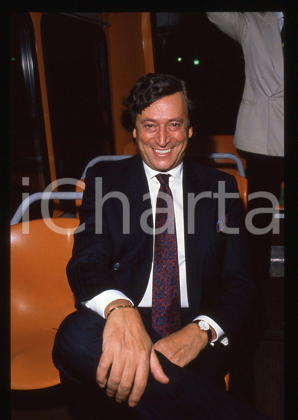 35mm vintage slide* 1988 MILANO Guido ANGELI su autobus ATM concerto Paul ANKA 4