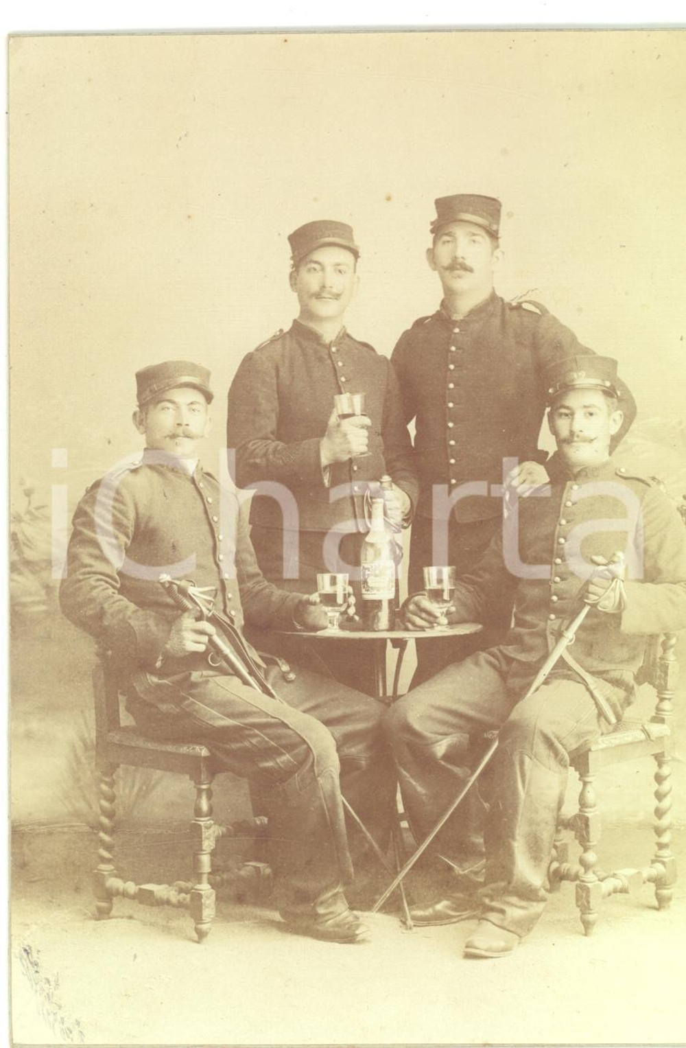 Fotografia d epoca originale 1910 ca ORAN ALGERIE Toast des officiers du 12e RÃ©giment INFANTERIE Photo 1