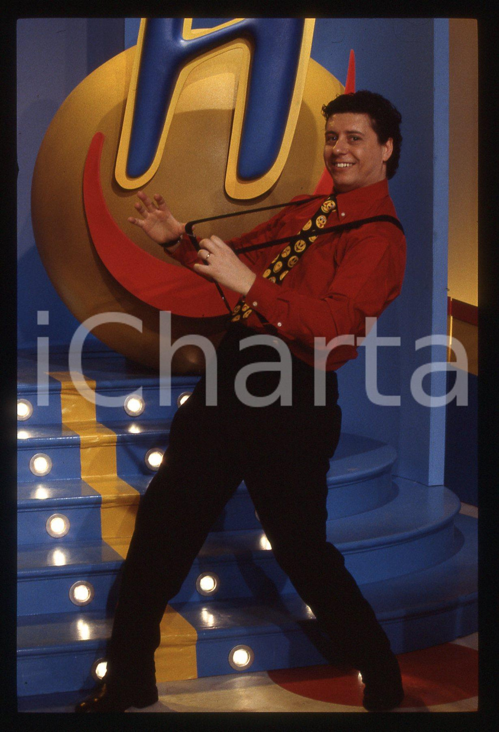 35mm vintage slide*1990ca HAPPY CHANNEL Antonio CONTICELLO Ritratto del comico 2