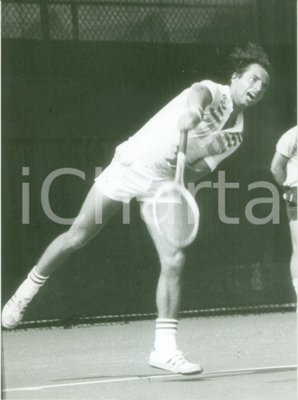 Fotografia d epoca originale 1980 ca MILANO Tennis Pavel SLOZIL durante un match Fotografia 1