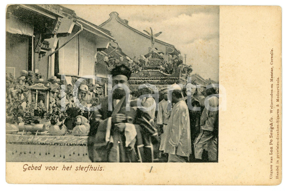 1900ca WELTEVREDEN (DUTCH EAST INDIES) Gebed voor het sterfhuis - Postcard FP NV Cartolina postale d'epoca, non viaggiata. CONDIZIONI: FAIRFORMATO: FP    originale e autentica 1