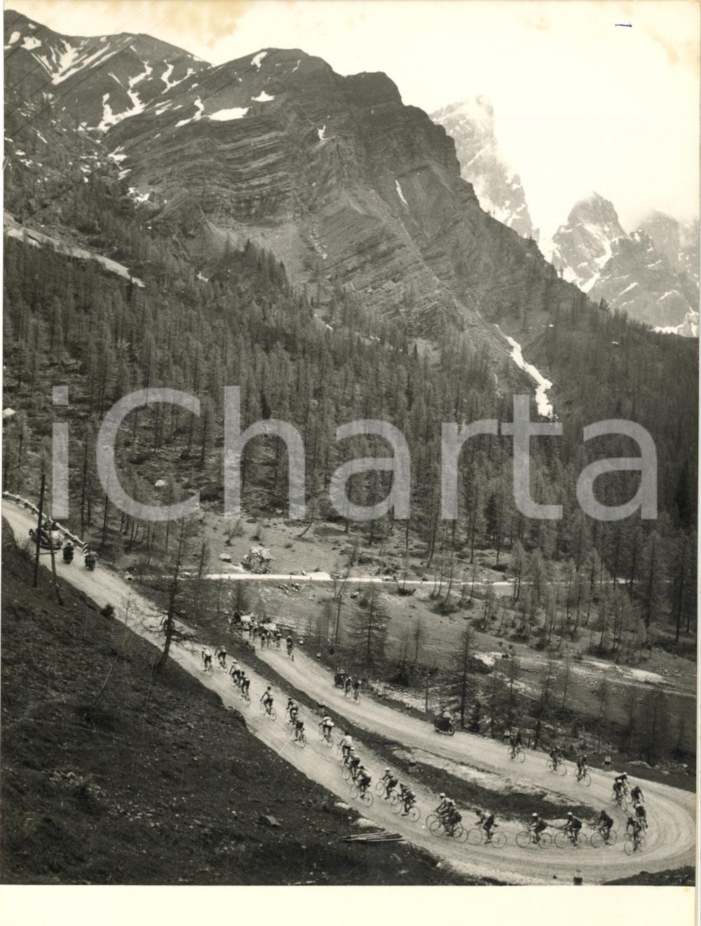 1955 CICLISMO GIRO D'ITALIA 20^ Tappa - Passaggio sul PORDOI *Foto 13x18 cm