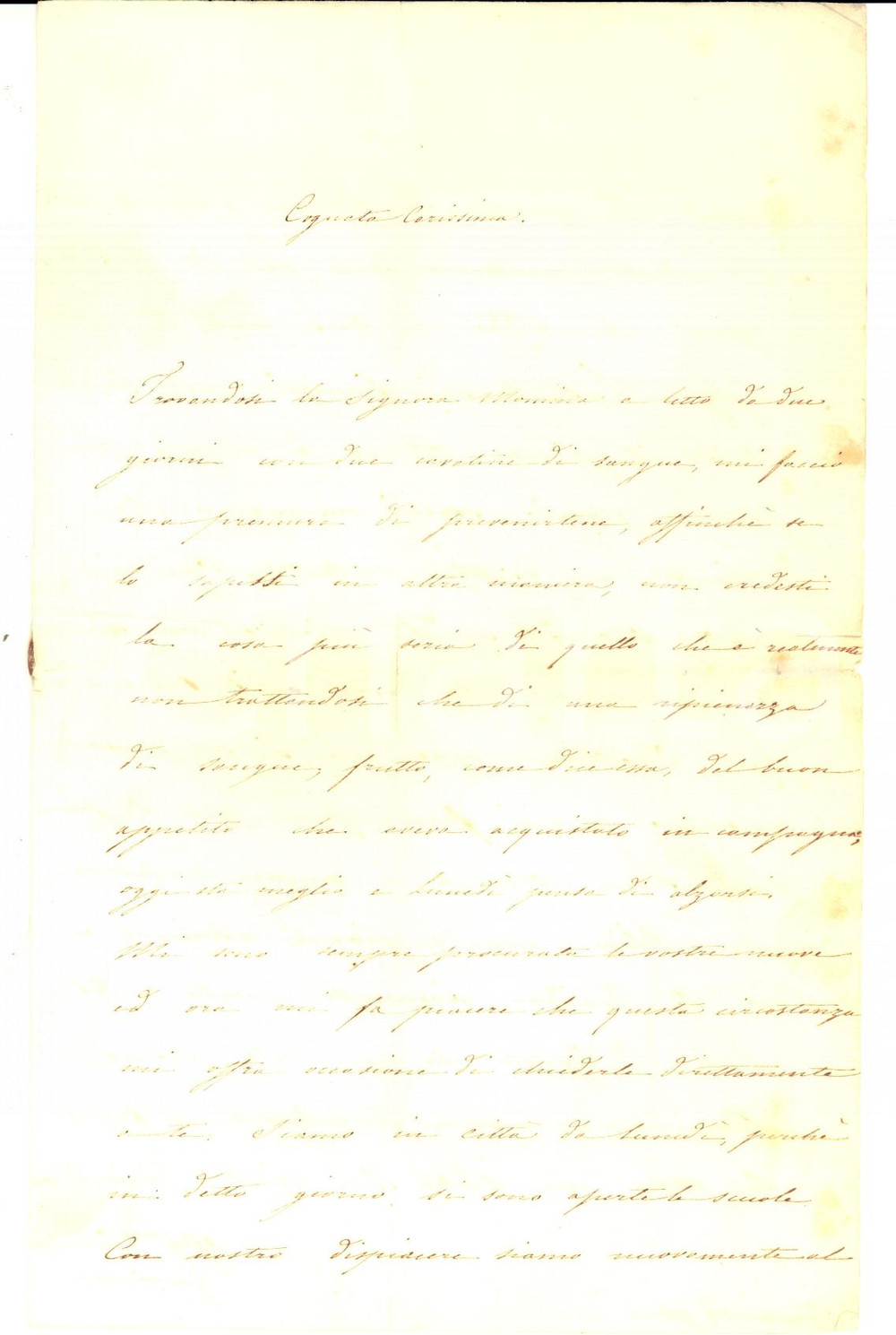 Documento originale, autentico 1842 GENOVA Giovanna NEGROTTO CAMBIASO alla cognata Caterina RIVAROLA Autografo 1