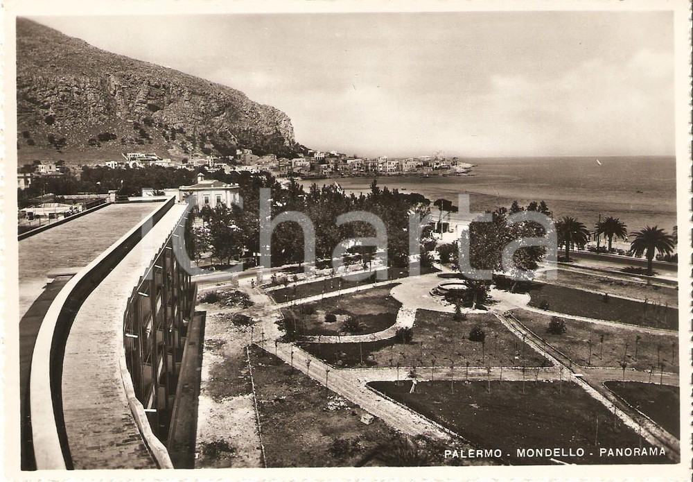 Cartolina originale da collezione 1954 PALERMO Panorama della frazione MONDELLO Cartolina FG VG 1
