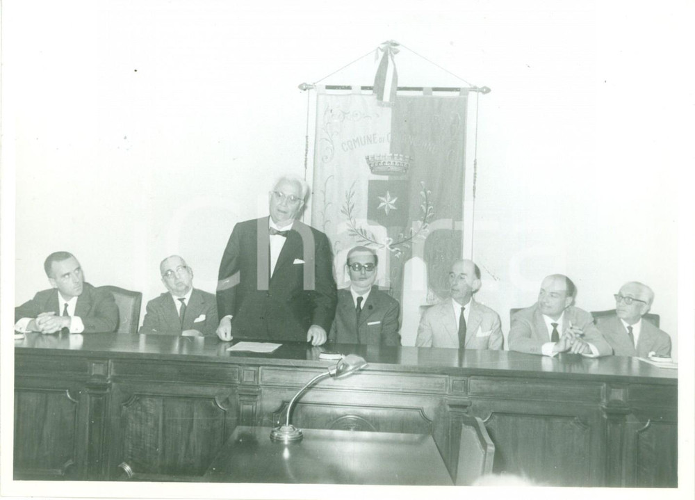 Fotografia d epoca originale 1961 CHIANCIANO TERME Francesco FLORA in giuria al Premio di Poesia Narrativa 1