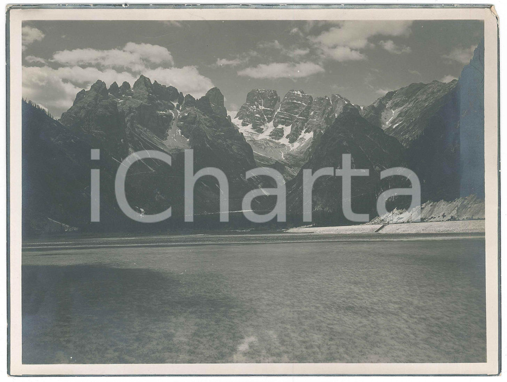 Fotografia d epoca originale 1940 ca DOLOMITI  Lago di LANDRO  Gruppo del CRISTALLO  Foto 24x18 cm 1