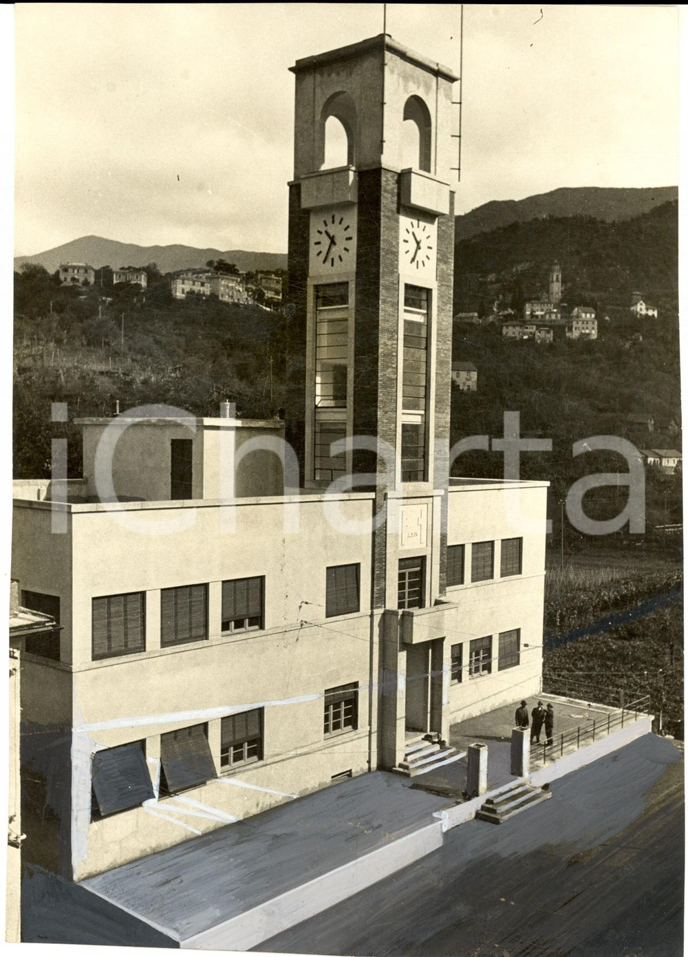 Fotografia d epoca originale 1937 GENOVA MOLASSANA Casa Littoria del gruppo BERNARDINI Fotografia 1