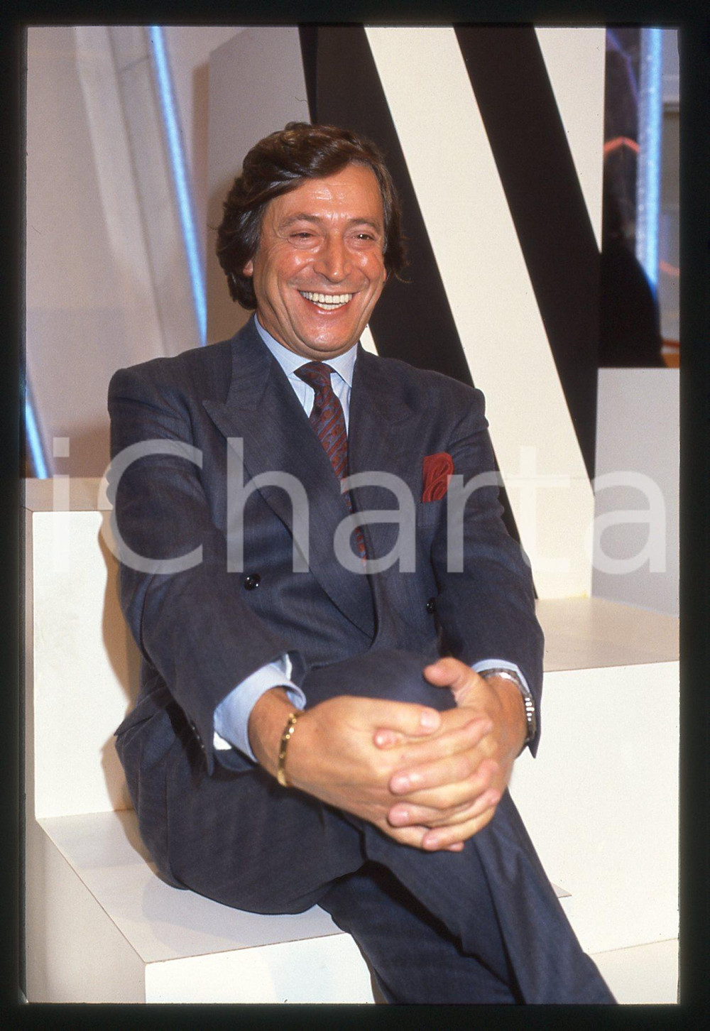 35mm vintage slide* 1986 RETE 4 - Guido ANGELI a UN FANTASTICO TRAGICO VENERDÌ 4