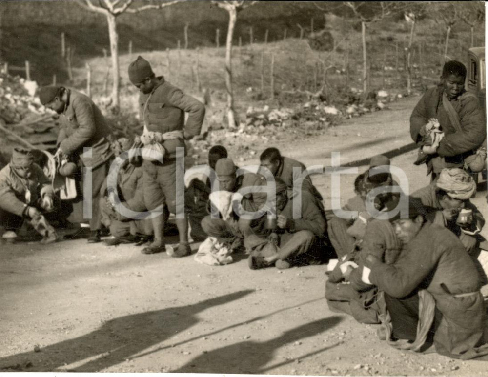 Fotografia d'epoca originale 1938 YUNNAN CINA Soldati cinesi marciano verso fronte 1