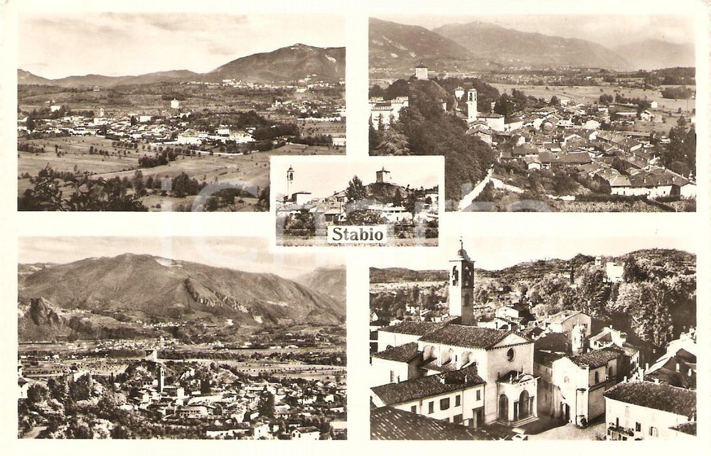 Cartolina originale da collezione 1950 STABIO (SVIZZERA) CANTON TICINO - Vedutine panoramiche *Cartolina FP VG 1