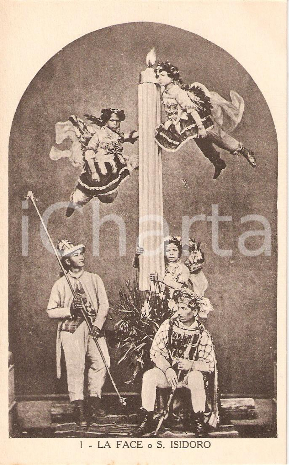 Cartolina originale da collezione 1930 ca CAMPOBASSO Sagra dei Misteri La Face o SAN ISIDORO *Cartolina n. 1 1