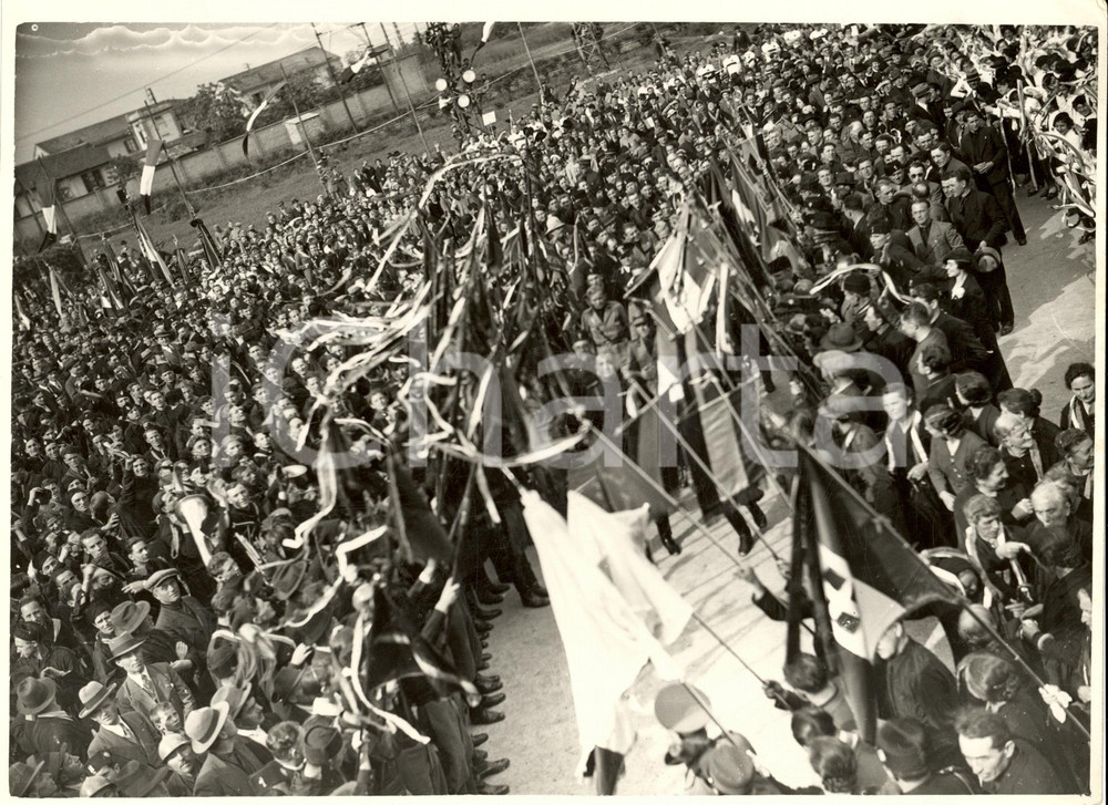 Fotografia d epoca originale 1936 BOLLATE MI Inaugurazione della Casa del FASCIO 1