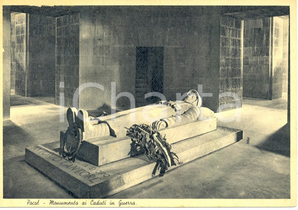 Cartolina originale da collezione 1940 ca CORTINA D AMPEZZO BL Sacrario POCOL Monumento ai caduti Cartolina FG NV 1