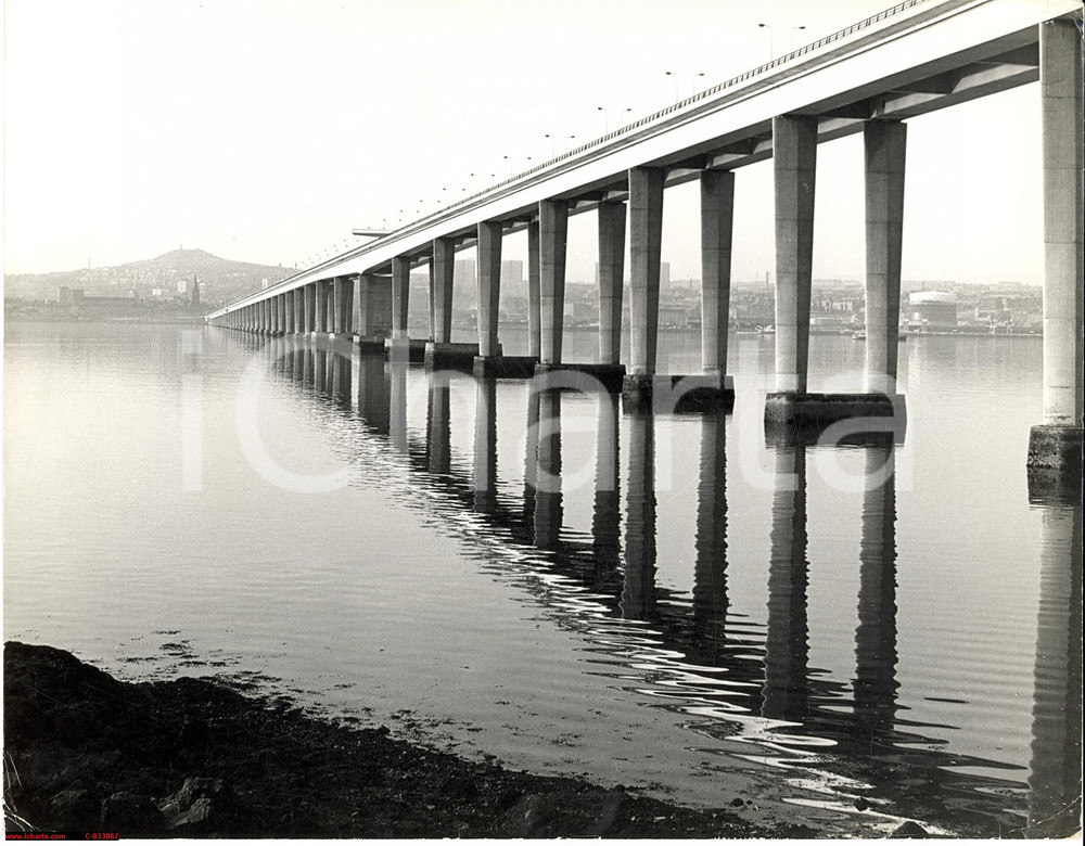 Fotografia d'epoca originale 1966 Scotland, Fifeshire - The Tay Bridge to Dundee 1