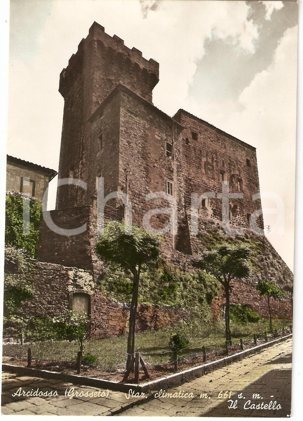Cartolina originale da collezione 1956 ARCIDOSSO (GR) Rocca ALDOBRANDESCA stazione climatica *Cartolina FG VG 1