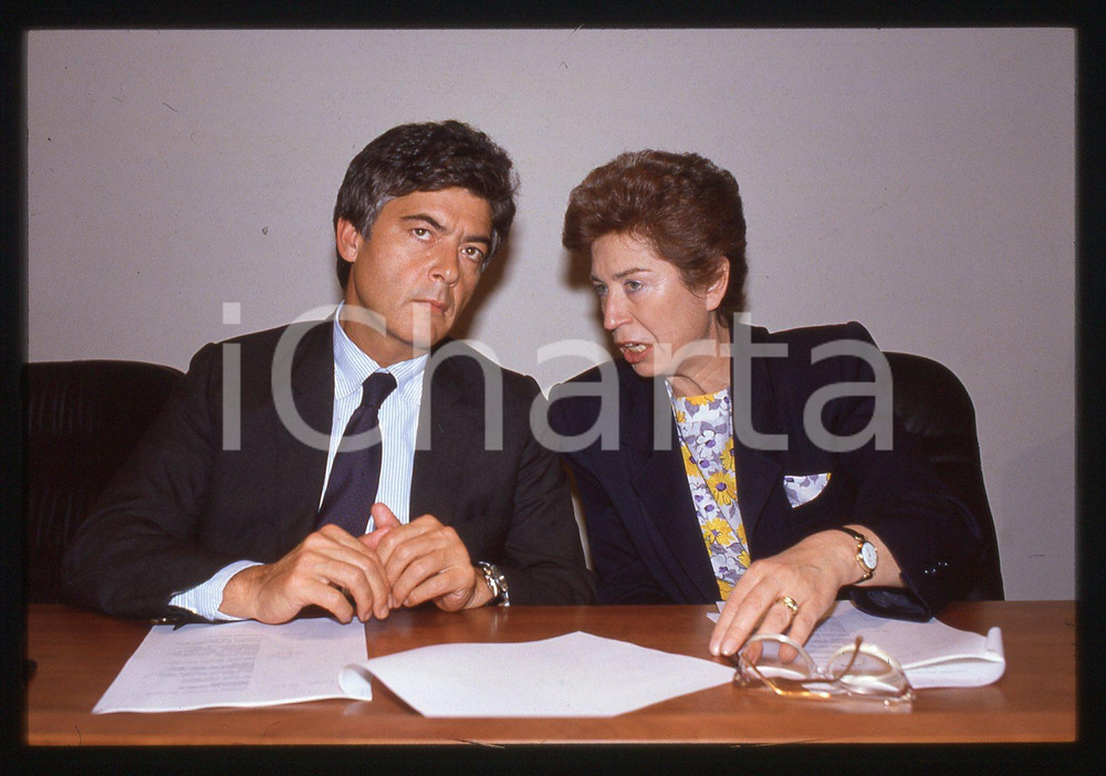 Fotografia d epoca originale 35mm vintage slide 1990 ca Claudio MARTELLI Rosa RUSSO IERVOLINO 8 1