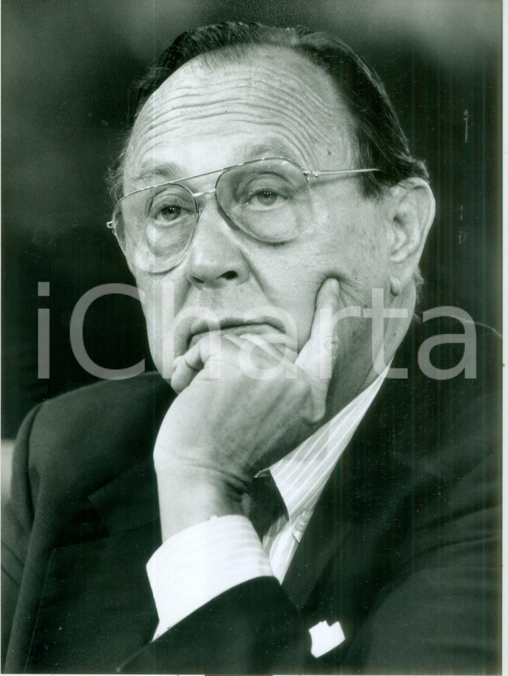 Fotografia d epoca originale 1990 ca BONN GERMANIA Hans Dietrich GENSCHER Ministro degli Esteri Fotografia 1