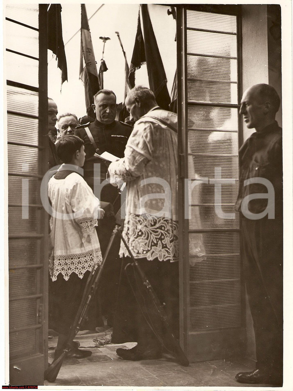 Fotografia d epoca originale 1936 BOLLATE Federale inaugura Casa del Fascio FOTO 1