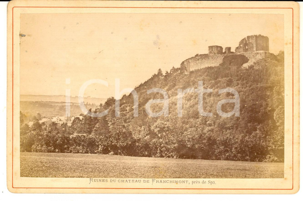 Fotografia d epoca originale 1880 ca FRANCHIMONT THEUX Ruines du chateau Photographie VINTAGE 11x16 cm 1