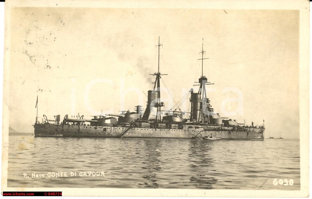 Cartolina originale da collezione 1926 WW1 Regia Nave Conte di Cavour Luigi Amedeo Savoia 1