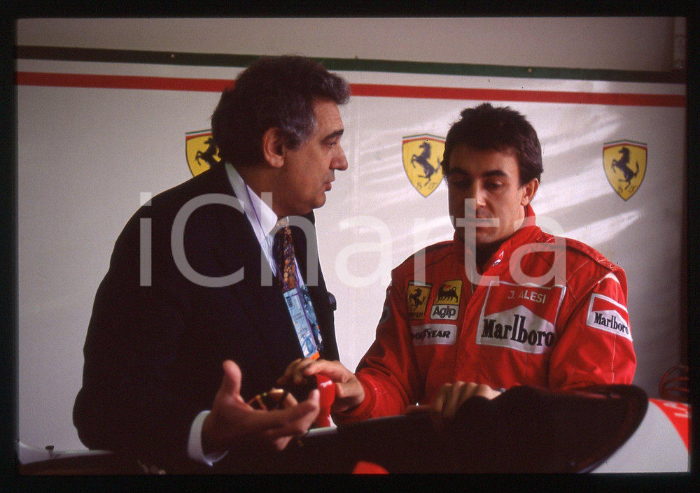 35mm vintage slide* 1993 GP SAN MARINO Jean ALESI Plàcido DOMINGO-Box FERRARI 5