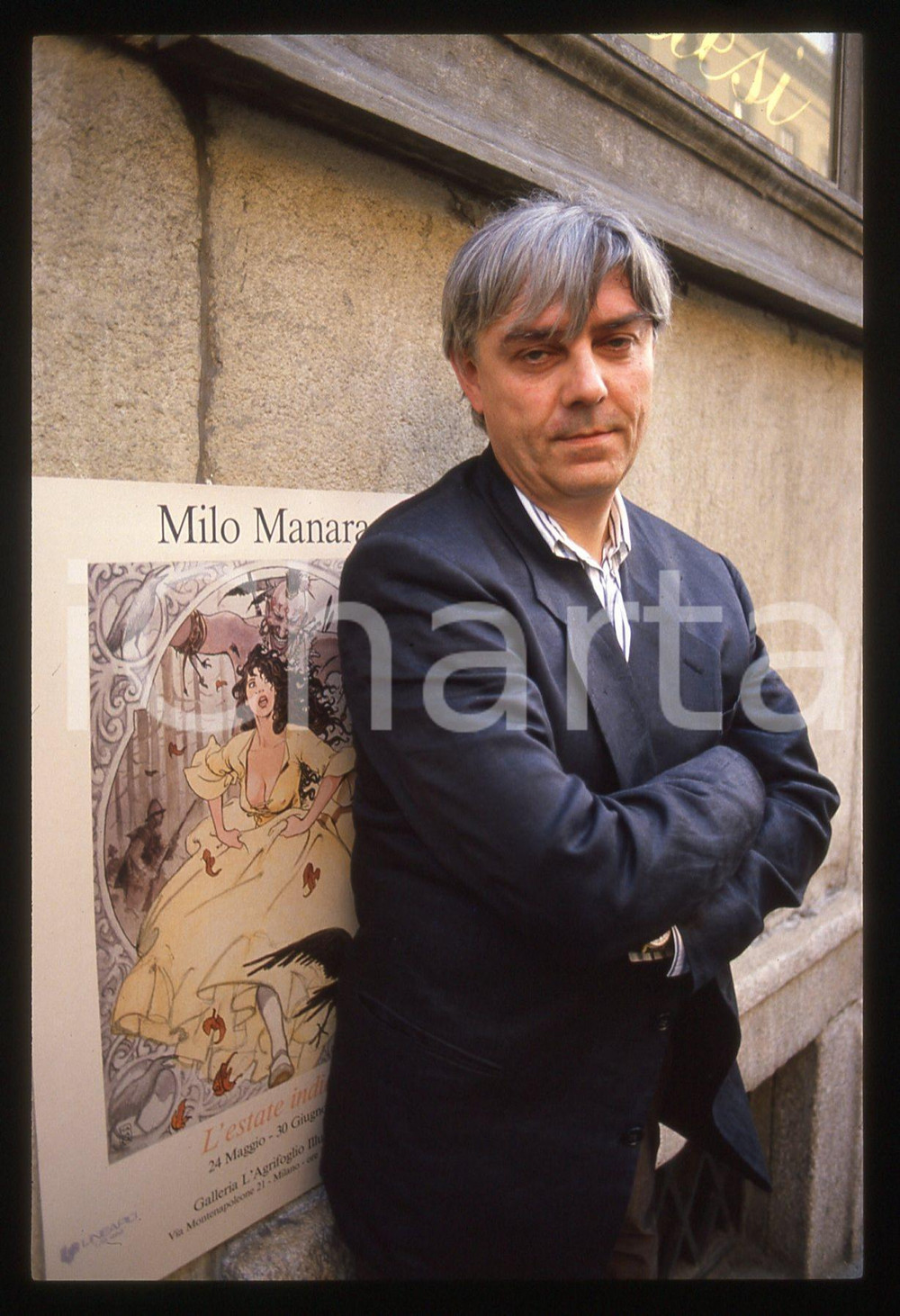 35mm vintage slide* 1990ca MILANO Milo MANARA Mostra di L'ESTATE INDIANA (2)