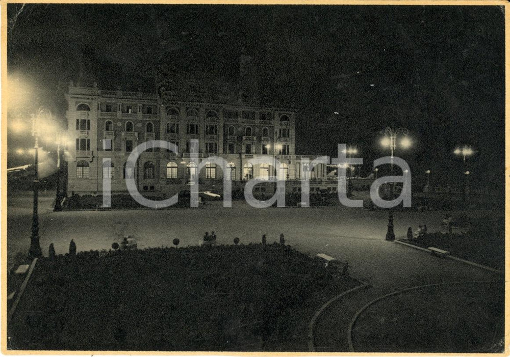 Cartolina originale da collezione 1938 CESENATICO FC Veduta notturna GRAND HOTEL FG VG 1