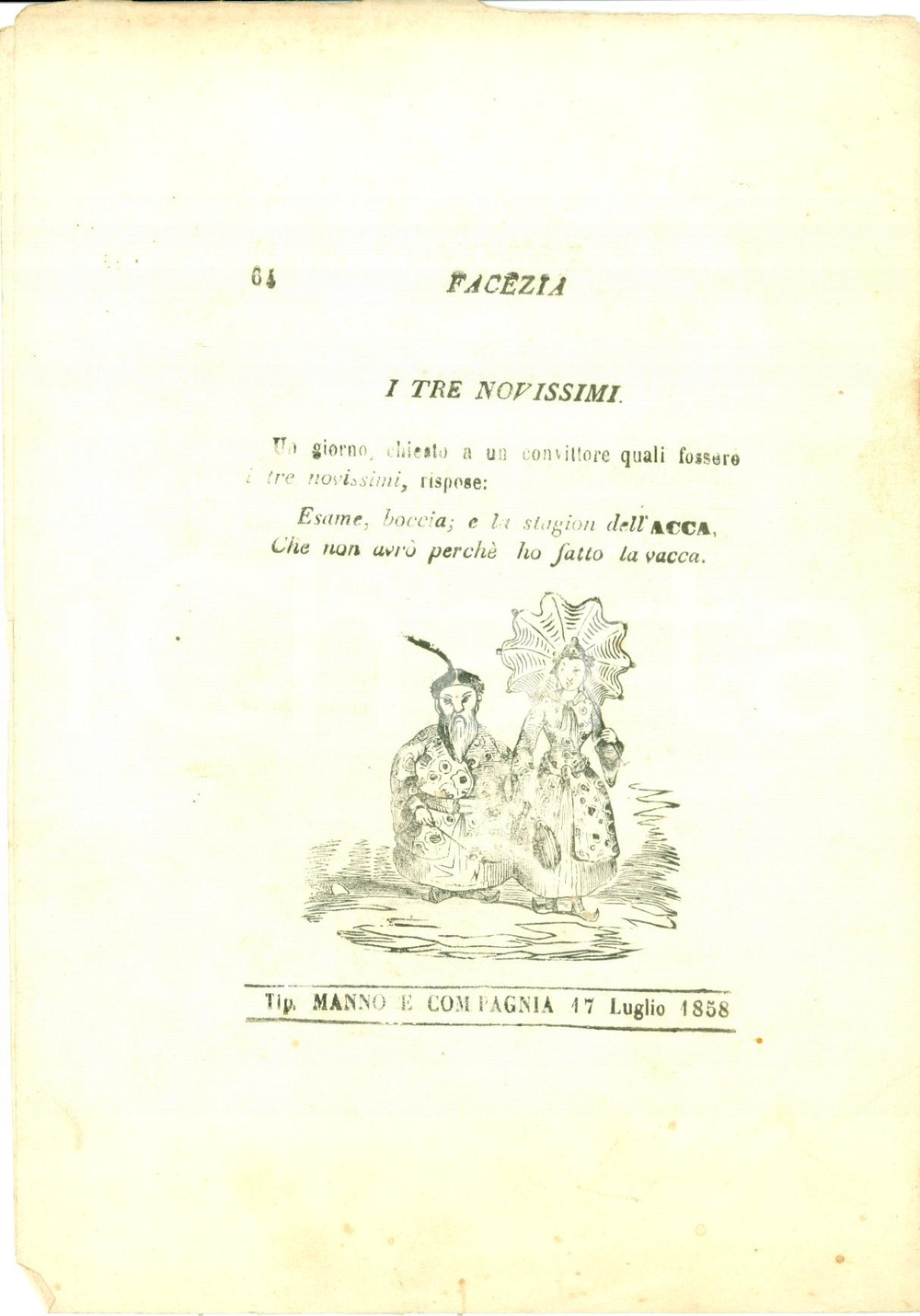 Giornale, rivista storica 1858 FACEZIA E SERIETA  Giornale N. 16 Storia della marina Incisione CINESI 1